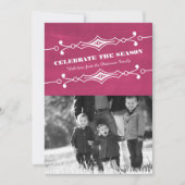 Carte Flat Fuchsia Slanted Chalkboard Holiday (Devant)