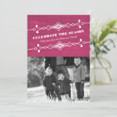 Carte Flat Fuchsia Slanted Chalkboard Holiday (Debout devant)