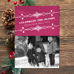 Carte Flat Fuchsia Slanted Chalkboard Holiday<br><div class="desc">Elégante et élégante carte flatte Slanted Chalkboard Holiday Photo Flat en rose avec une bordure art déco et un arrière - plan tendance Chalkboard. Cette carte photo chic et branchée se customise facilement avec une charmante photo de famille et un accueil de Noël customisé. Cliquez sur "Customiser" pour plus d'options...</div>