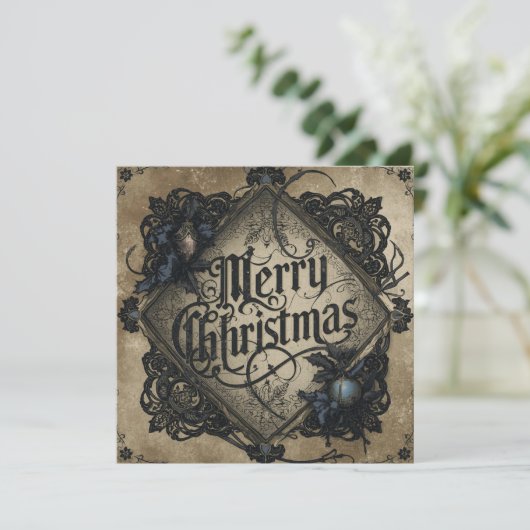 Carte flat gothic style christmas card (Debout devant)