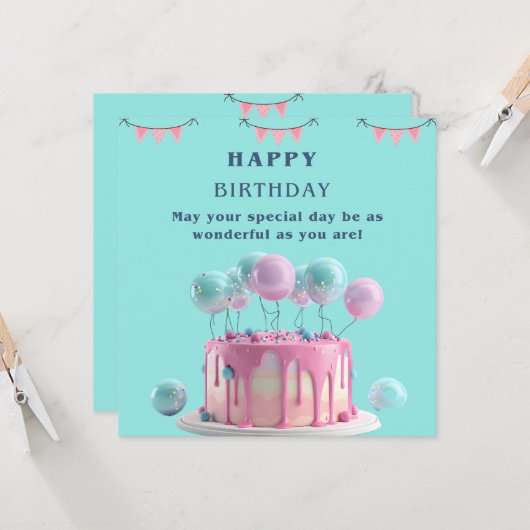 Carte Flat Greeting Card (Devant/Arrière en situation)