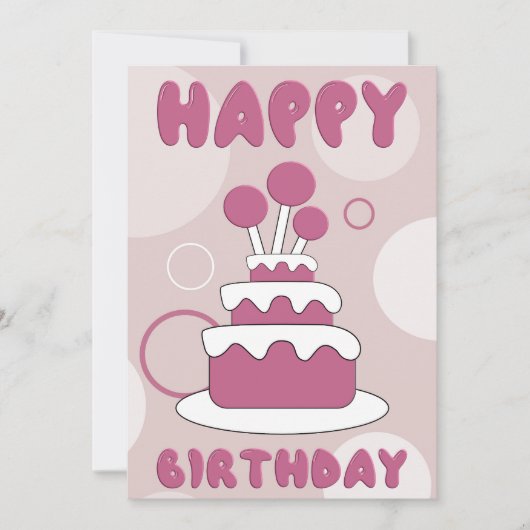Carte Flat Greeting Card Happy Birthday (Devant)