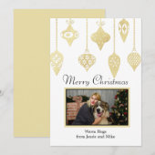 Carte Flat Holiday personnalisée en or (Devant / Derrière)