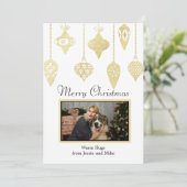 Carte Flat Holiday personnalisée en or (Debout devant)