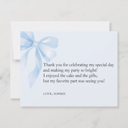 Carte Flat Merci Blue Bear  (Dos)