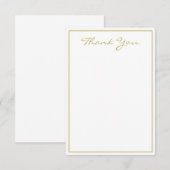 Carte Flat Merci minimaliste Gold Script (Devant / Derrière)