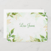 Carte Flat Note du nom personnalisé (Devant / Derrière)