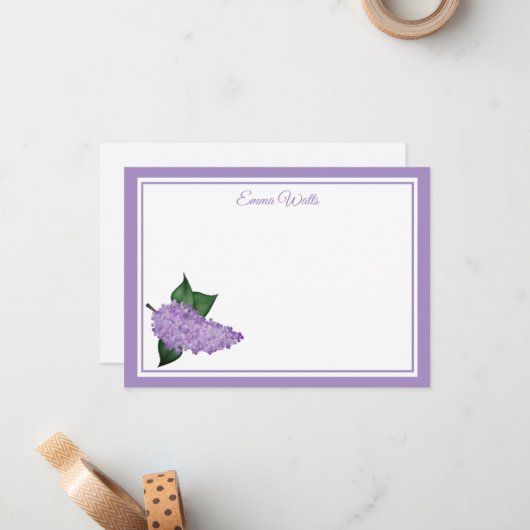 Carte Flat Note du nom personnalisé (Devant/Arrière en situation)