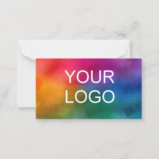 Carte Flat Note personnalisée Ajouter un logo text (Dos)