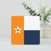Carte Flat Orange & Navy Blue Texas (Debout devant)