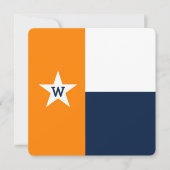 Carte Flat Orange & Navy Blue Texas (Devant)