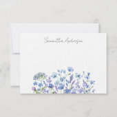 Carte Flat Personnalisée Fleur sauvage Bleu (Devant)