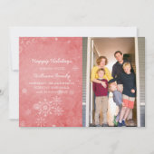 Carte Flat photo de vacances Red Snowflake (Devant)