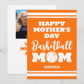 Carte Flat Photo Fête de la Mère de Basketball Per (Devant / Derrière)