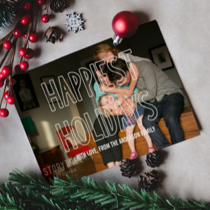 Carte Flat Photo Top tendance Happiest Holidays Ov
