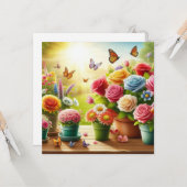 Carte Flat Plat Enchantée Blooms (Devant/Arrière en situation)