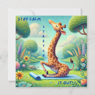 Carte Flat Stay Calm Giraffe Yoga