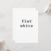 Carte Flat white - minimalistic typography card (Devant/Arrière en situation)