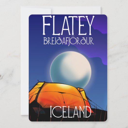 Carte Flatey, Breiðafjörður, Islande, affiche voyage (Devant)