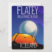 Carte Flatey, Breiðafjörður, Islande, affiche voyage (Dos)