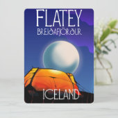 Carte Flatey, Breiðafjörður, Islande, affiche voyage (Debout devant)