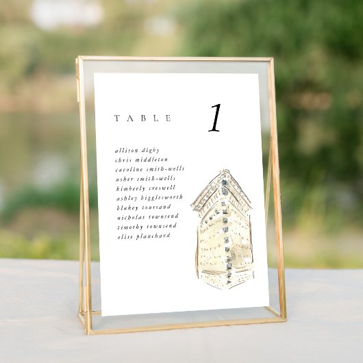 Carte Flatiron Building New York Mariage Seating Chart