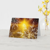 Carte Fléau de neige or brillant cristal de glace d'hive (Yellow Flower)