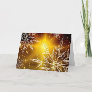 Carte Fléau de neige or brillant cristal de glace d'hive
