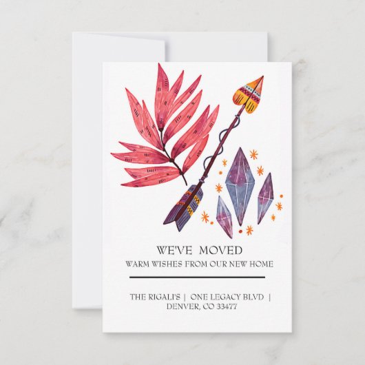 Carte Flèche d'aquarelle et diamants (Devant)