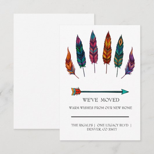 Carte flèche & plumes (Devant / Derrière)