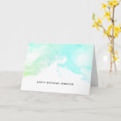 Carte Flèches Abstraites vert et bleu (Fleur jaune)