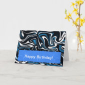 Carte Flèches bleues, noires et blanches (Fleur jaune)