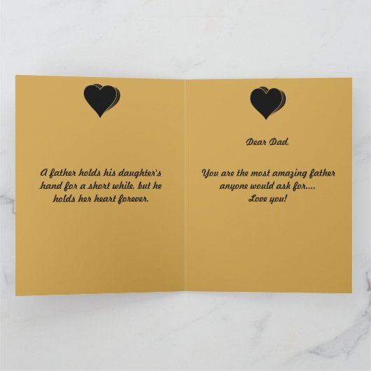 Carte Flèches feutrées Script moderne Fête des pères joy (Intérieur)