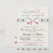 Carte Flèches ou flèches Révéler l'Invitation Baby showe (Devant / Derrière)