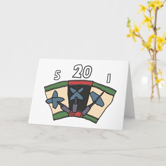 Carte fléchettes 180 (Fleur jaune)