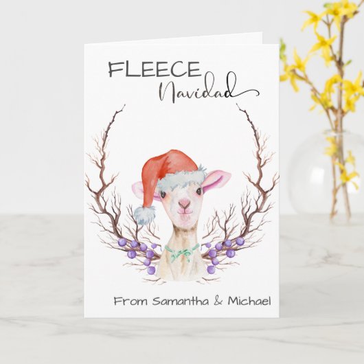 Carte Fleece Navidad Cute Lampe Noël (Fleur jaune)