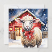 Carte Fleece Navidad | Drôle jeu de mouton de Noël (Devant)