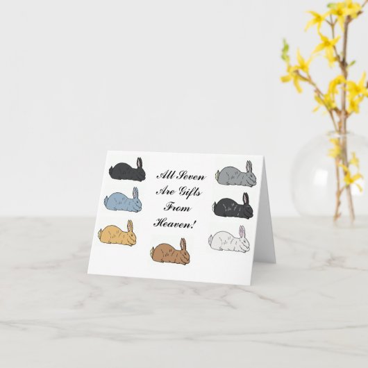 Carte Flemish giant Rabbit Notecard (Fleur jaune)
