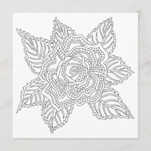 Carte Fleur 020617 Rose de coloriage adulte