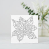 Carte Fleur 020617 Rose de coloriage adulte (Debout devant)