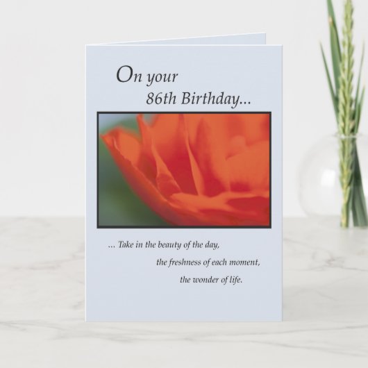 Carte Fleur 86e anniversaire (Devant)