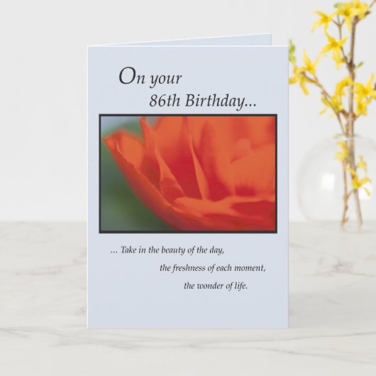 Carte Fleur 86e anniversaire (Fleur jaune)