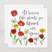 Carte Fleur à la pavot (Devant / Derrière)