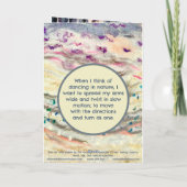 Carte Fleur abstrait fibre art dans crème noir rose (Dos)