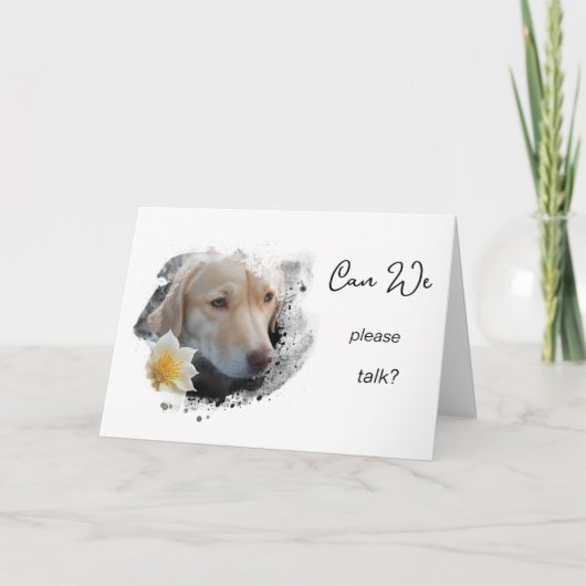 Carte *~ Fleur AP61 Pouvons-nous discuter - Chien mécont (Devant)