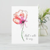 Carte Fleur aquarelle (Debout devant)