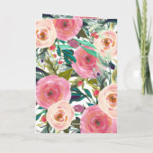 Carte Fleur aquarelle colorée | HEUREUSE SAINTE-VALENTIN (Dos)