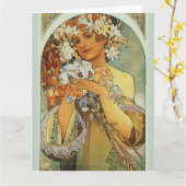 Carte Fleur, Beaux-Arts Alphonse Mucha Anniversaire (Fleur jaune)