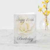 Carte Fleur blanche 104e anniversaire (Fleur jaune)