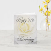 Carte Fleur blanche, 97e anniversaire (Fleur jaune)